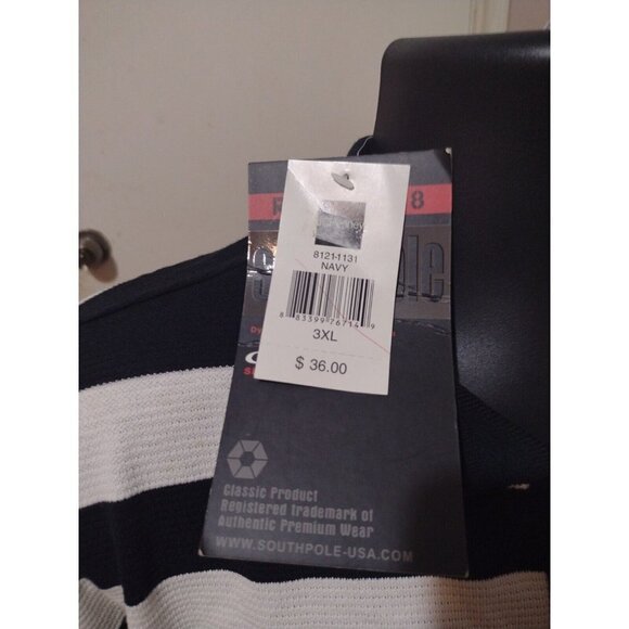 NWT New South Pole MultiColor Short Sleeve Polo Shirt 3XL Cotton Striped - Picture 2 of 11